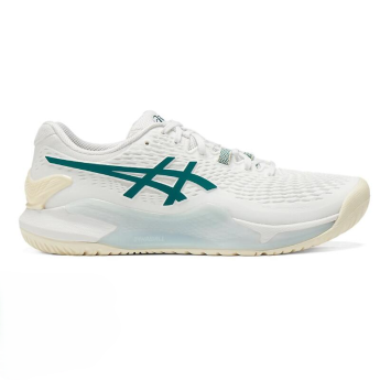 Asics GEL-RESOLUTION 9 男網球鞋 溫網配色 (白/綠)