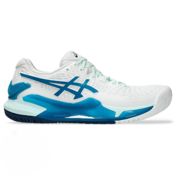 Asics GEL-RESOLUTION 9 女網球鞋 亞州大師賽 (白/藍綠